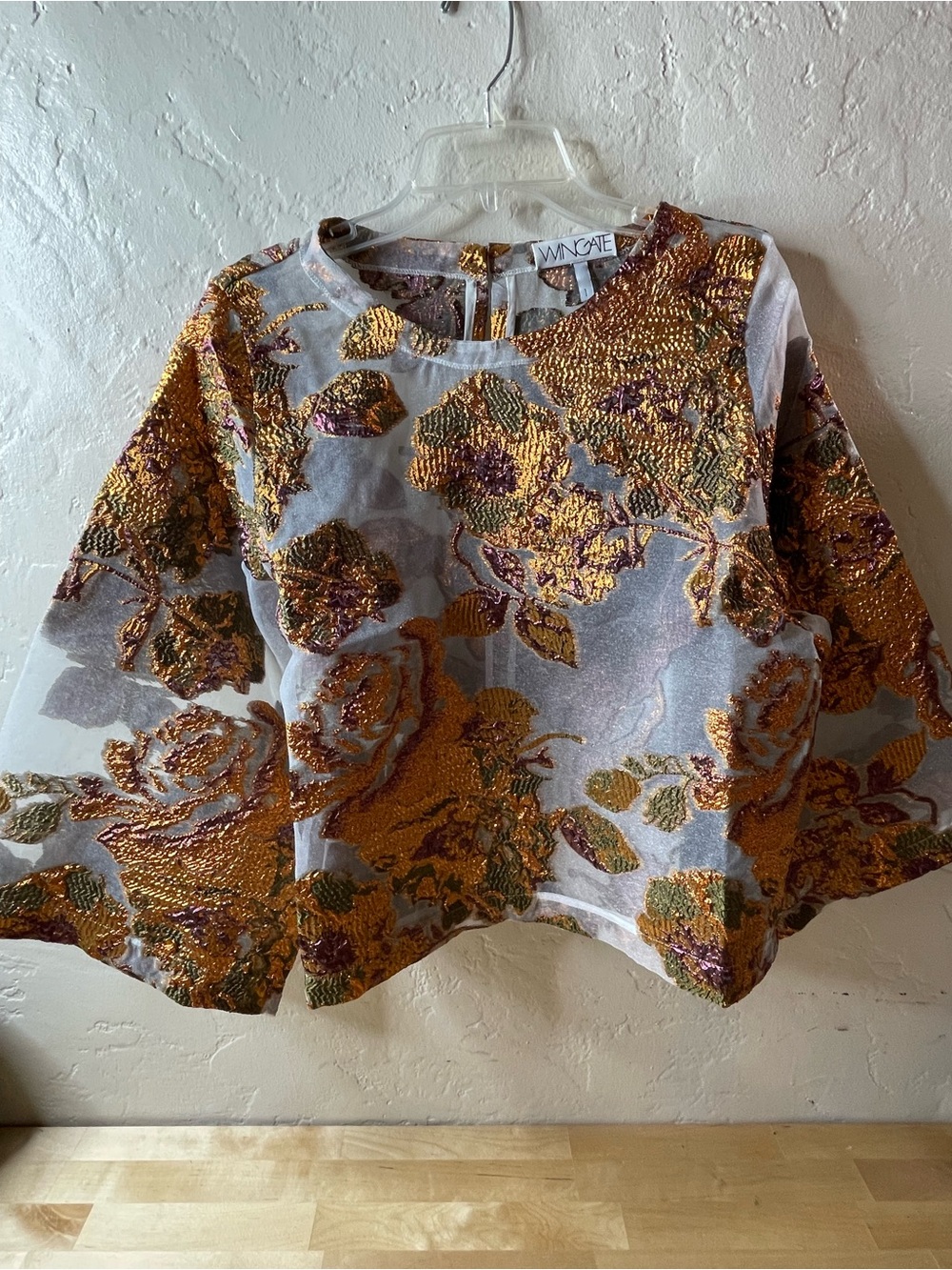 Wingate TABBY TOP -071 Bronze Size 1=M Bell Sleeve Blouse - Picture 5 of 16